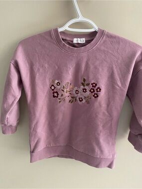 Jamie Kay Mauve Floral Embroidered Long Sleeve Tee